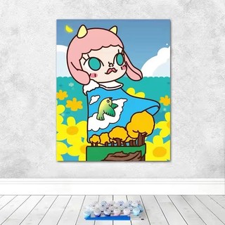 Tranh Sơn Dầu DIY Hoạt Hình Molly Dễ Thương Dùng Để Trang Trí