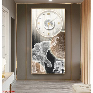 Tranh Đồng Hồ Treo Tường Động Vật Nghệ Thuật - Tranh Tráng Gương
