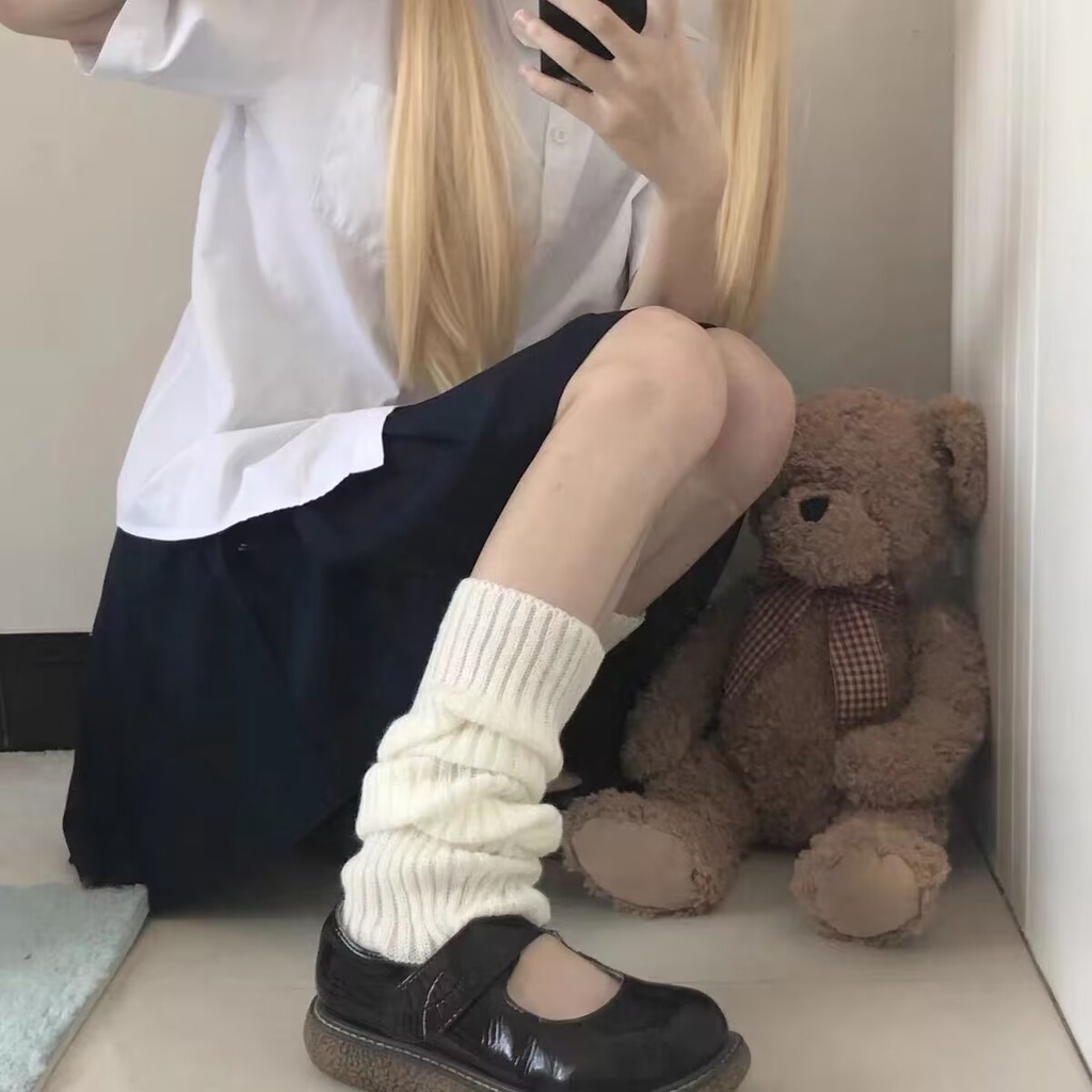 Vớ Dệt Kim Dài Qua Gối Giữ Ấm Chân Vào Mùa Đông Phong Cách Lolita Hàn Quốc Cho Nữ - PK07