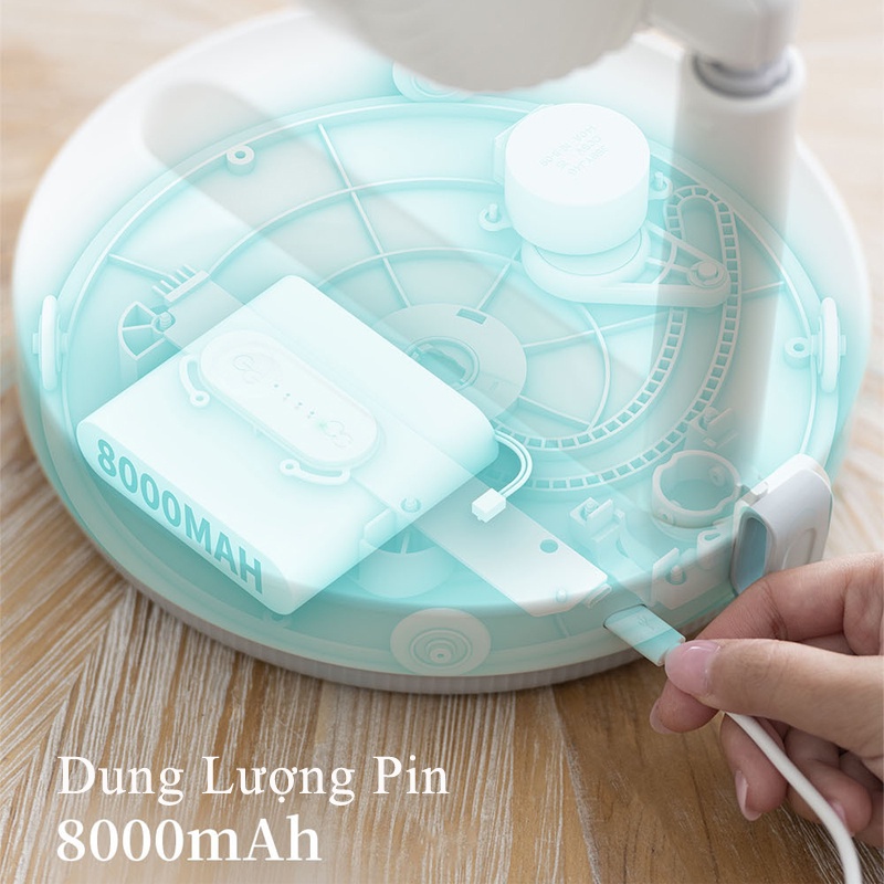 Quạt tích điện gấp gọn Xiaomi 3Life 008, dung lượng pin 8000mAh, có thể ...