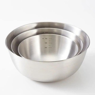 Set 3 âu inox size lớn trộn salad ướp thịt trộn bột đựng cơm canh đa năng tiện lợi