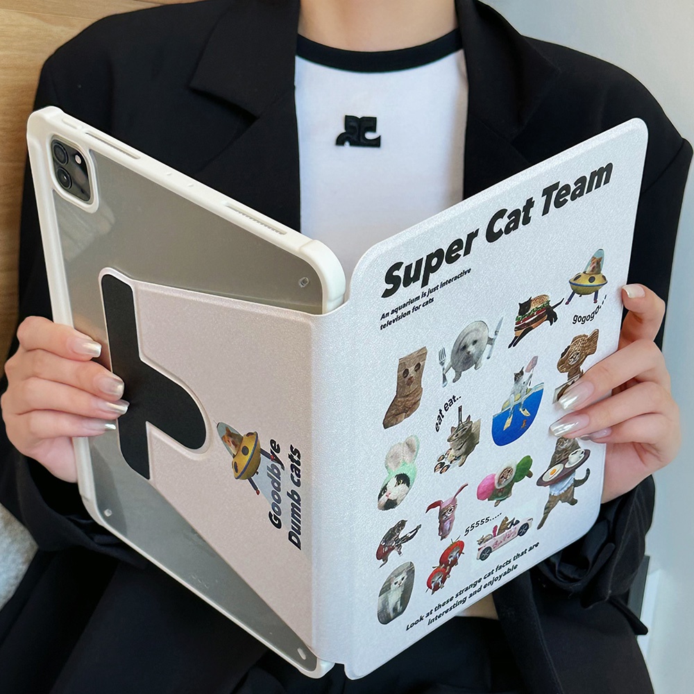 Ốp lưng họa tiết đội mèo Acrylic cứng Tương thích với Mini 6 7 IPad 5 6 7 8 9 10th 11th Air 6 11 13 Air2 Air3 Air4 Air5 10.9 "Pro10.5 Pro11 Pro122.9 2018 Bao da