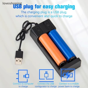 Cục Sạc Pin Lithium Thông Minh 18650 1 / 2 Ngăn Có Thể Sạc Lại
