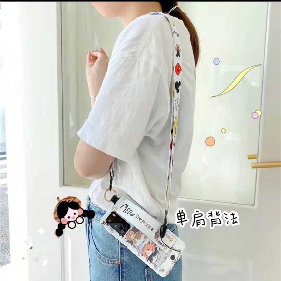 Dây Đeo Cổ Gắn Điện Thoại Họa Tiết Shin-Chan Snoopy Dễ Thương Có Thể Điều Chỉnh