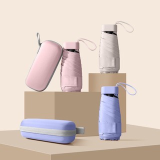 Dù Gấp Hai Công Dụng Bằng Nhựa Màu Đen Siêu Mỏng 14Cm Luyoo19