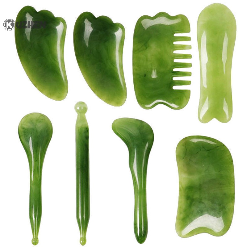 Kuzhen resin gua sha board massager face lifg tool beauty body spa comb hot