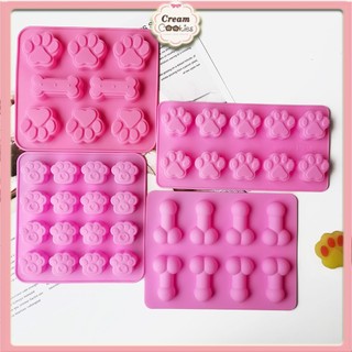 Khuôn Tự Làm Bánh/Xà Phòng Bằng Silicon Thiết Kế Dấu Chân Mèo - Khuôn Làm Socola, Đậu Hũ Non, Thạch Rau Câu, Pudding