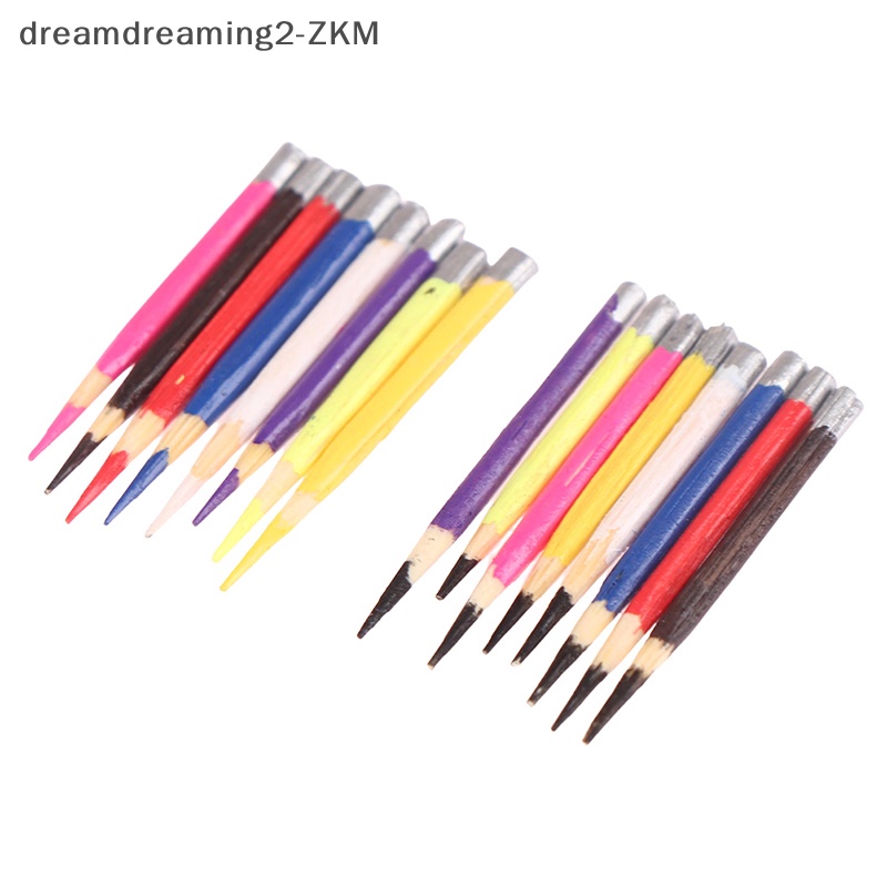 [dreamdreaming] 8 Cái 1: 12 Nhà Búp Bê Bút Thu Nhỏ Bút Chì Màu Đồ Dùng Học Tập Mô Hình Kid Giả Vờ Chơi Phụ Kiện Nhà Búp Bê [zkm]