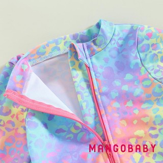 Mgg-kids Bé Gái Đồ Bơi Cá Quy Mô In Xù Dài Tay Áo liền quần Đồ Bơi Đi Biển Tắm Phù Hợp Với
