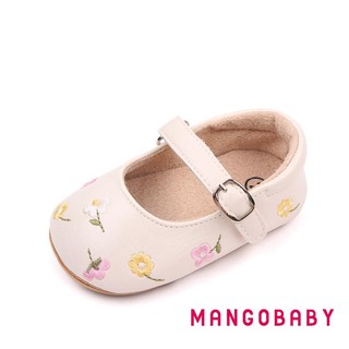 Mg-baby Girls Mary Jane Flats Da PU Trẻ Sơ Sinh Đầm Giày Thêu Hoa Giày Công Chúa