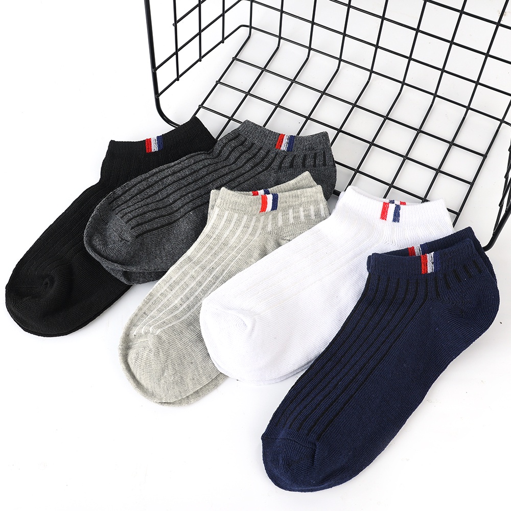 1 Đôi Vớ Cotton Mềm Cổ Thấp / Mỏng Thoải Mái Thoáng Khí Dành Cho Nam