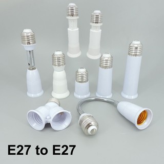 65mm 95mm 14cm Linh Hoạt AC E27 Đến 2 E27 Bóng Đèn Đế Ổ Cắm Điện Cắm Bộ Chuyển Đổi Đèn LED Mở Rộng Giá Đỡ E27-E27 Adapter F @ V1N