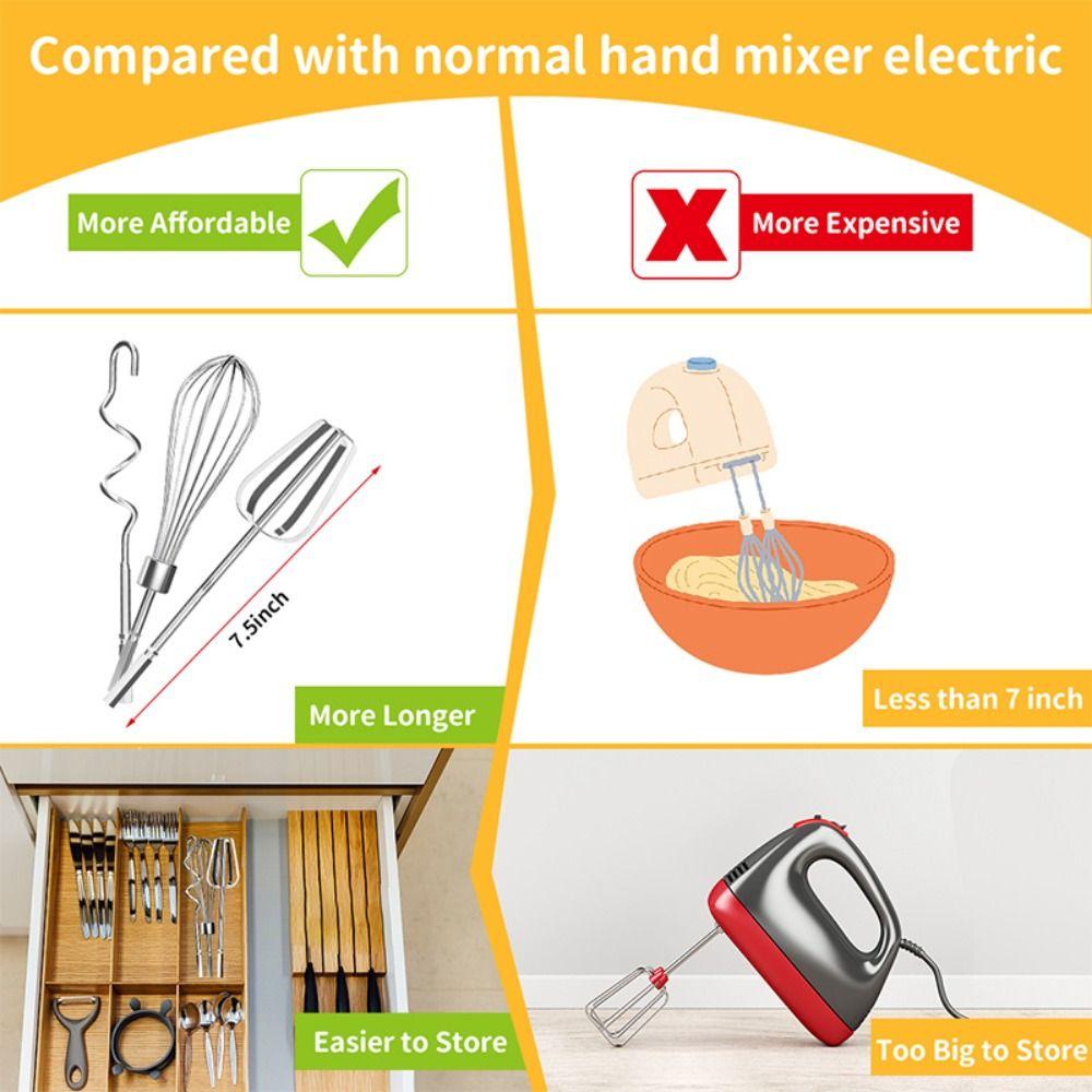 [Vận chuyển nhanh] Máy trộn đánh trứng NATURALHM, Dụng cụ làm bánh trứng có thể thay thế đa chức năng, Kem trộn đánh trứng bằng thép không gỉ bền đa năng