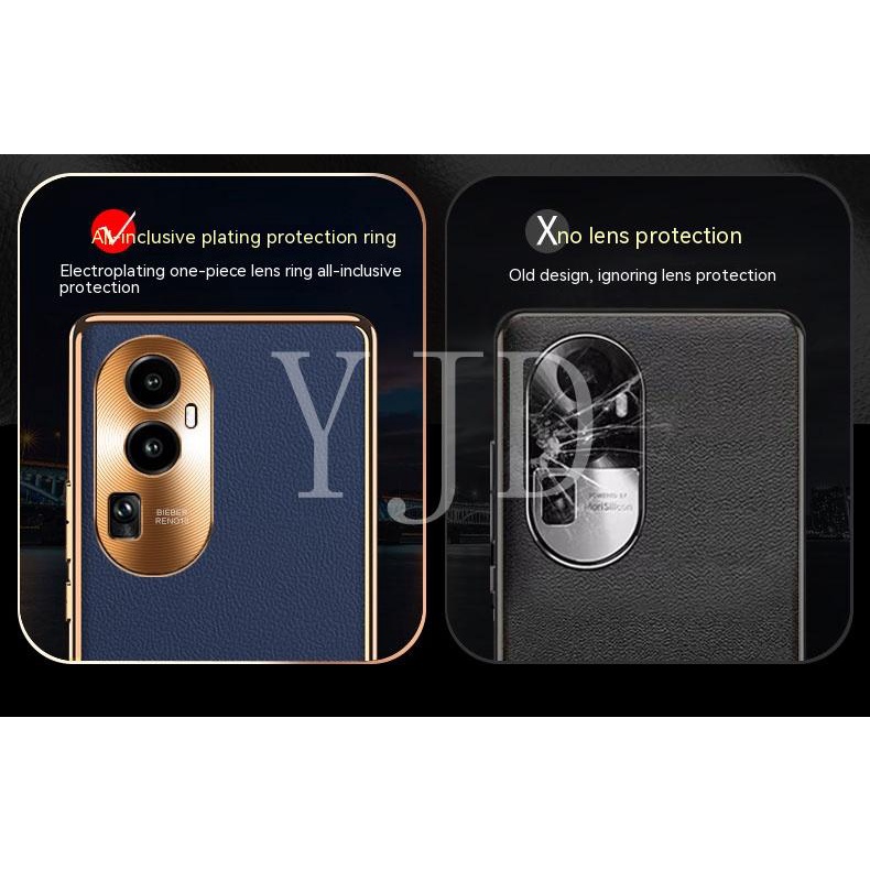 Ốp Điện Thoại Da Siêu Mỏng Chống Sốc Cho OPPO Reno10 Pro+