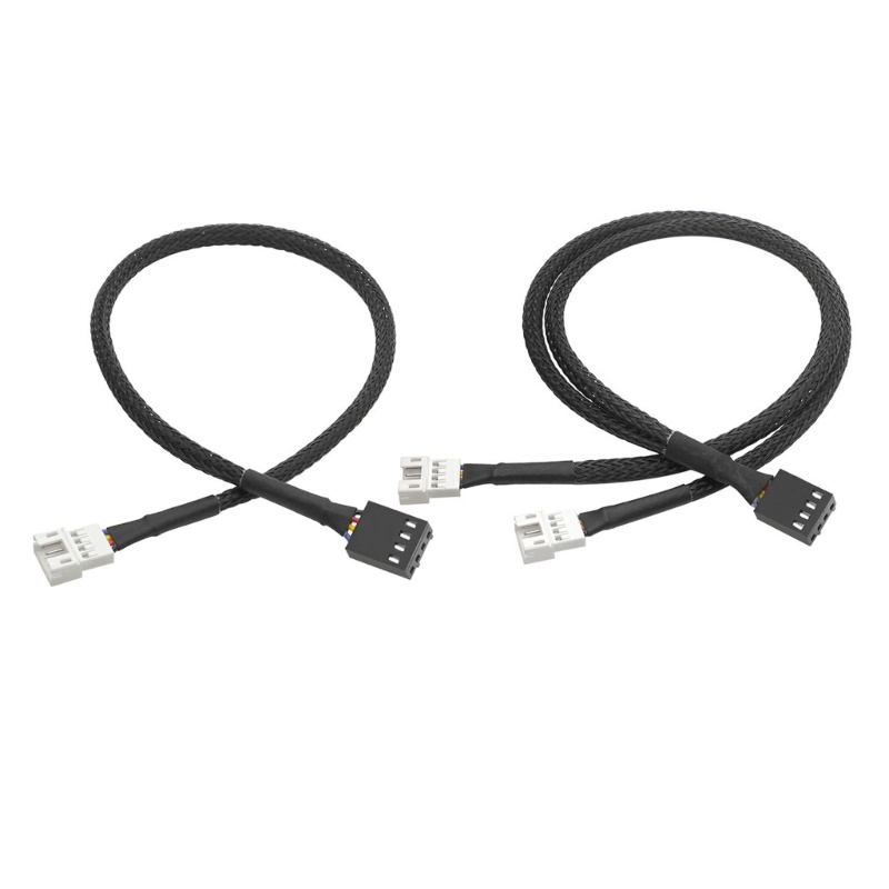 Moon 4Pin 1 đến 1 2 Chiều Cáp chia quạt PWM Tay màu đen Quạt làm mát CPU Cáp nối dài nguồn 4Pin Nữ đến 4Pin Ma