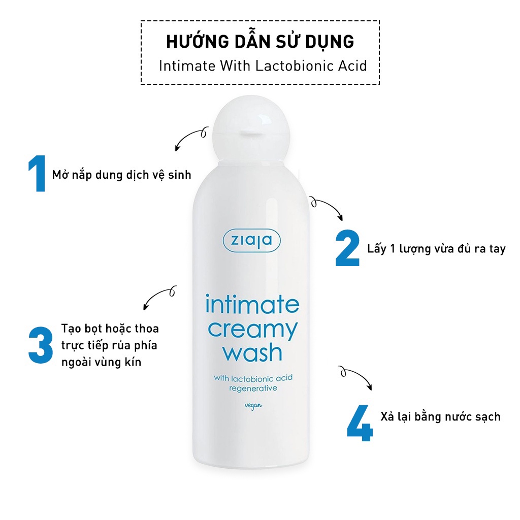 Mô tả Dung Dịch Vệ Sinh Phụ Nữ ZIAJA Intimate With Lactobionic Acid Khử Mùi, Tăng Đàn Hồi Cho Da 200ml - 5