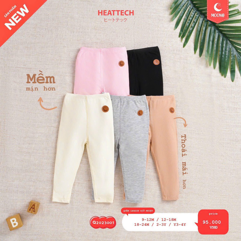 (9-15kg) Quần Legging Mỏng, Tăm, Co Dãn 4 Chiều Moon Cho Bé Mã Q2023001