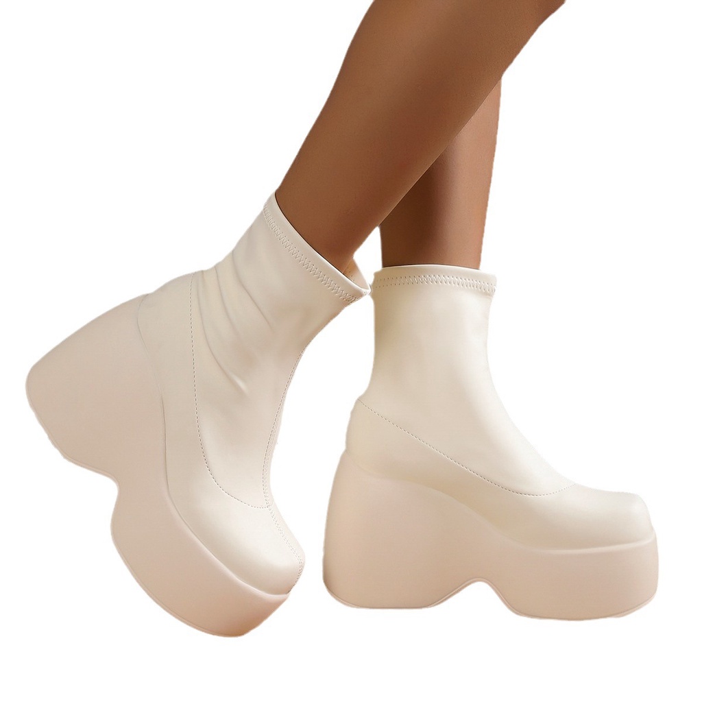 Giày Boot Mũi Vuông Phong Cách Âu Mỹ Thời Trang Cho Nữ