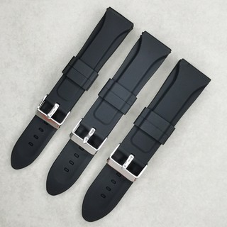 Dây Đeo Đồng Hồ Bằng Silicon Mềm Màu Đen 20mm 22mm 24mm Chống Thấm Nước Thông Dụng Cho Nam Và Nữ
