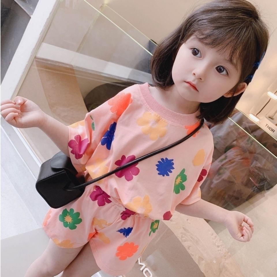 90-150cm Quần Áo Trẻ Em Mùa Hè Phong Cách Mới Nhà Quần Áo Bé Trai Bé Gái Điều Hòa Không Khí Quần Áo Mỏng Tay Ngắn Thể Thao Top Phù Hợp Với Hợp Thời Trang