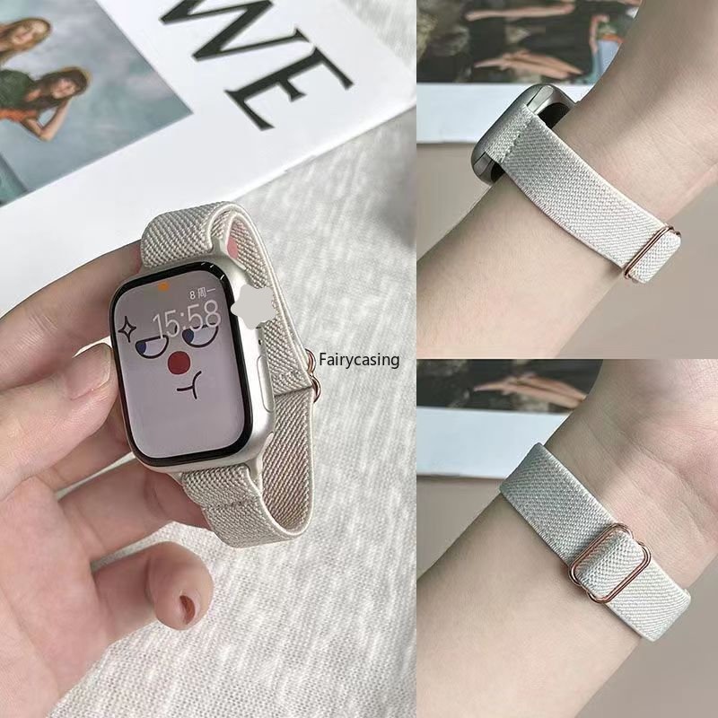 Khóa trượt Dây Nylon cho Apple Watch Band 49mm Ultra 44mm 45mm 42mm 4 3 2 1 Vòng đeo tay đồng hồ thông minh eo nhỏ iWatch Series 11 10 9 8 7 6 5 SE 8 40mm 41mm 38mm