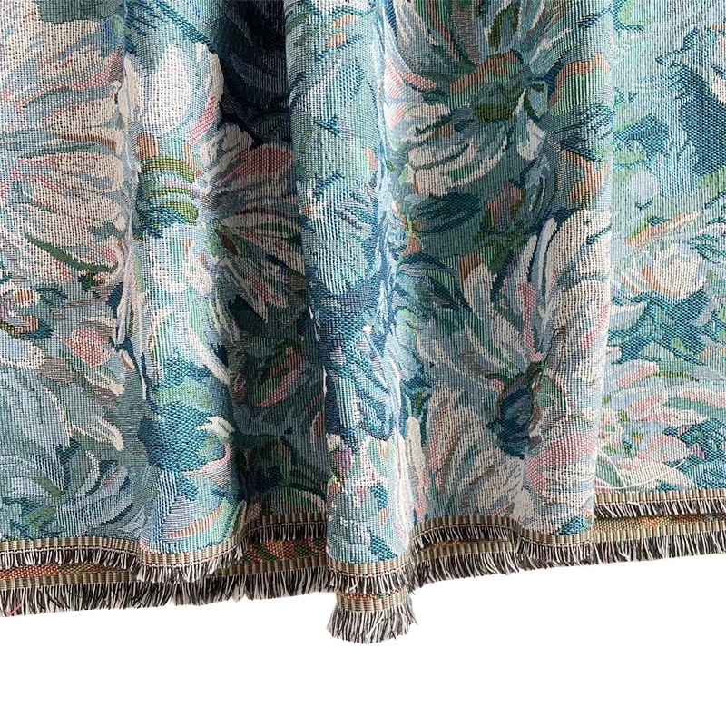 Phong Cách Retro Hoa Jacquard Vải DIY Bàn Vải Nhà Túi Mua Sắm Quần Áo Cotton Polyester Sợi Nhuộm Đầm Vải 1 Mét TJ7465