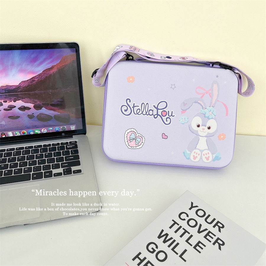 Dễ Thương Stellalou Linabell Ipad Túi Máy Tính Bảng Máy Tính Bảng 11 "Họa Tiết Da PU Chống Thấm Nước Túi Bảo Quản Laptop Có Dây Đeo Cổ