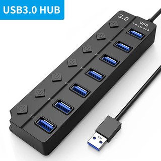 Hub Chia Bốn Cổng USB, Bộ Chia 7 Cổng USB 3.0 3.0 5Gbps Có Đèn LED Cho Laptop PC