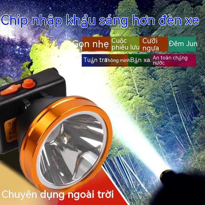 đèn pin đeo trán pin khủng 1800mAh chiếu xa 200m đèn thời lượng pin dài ...