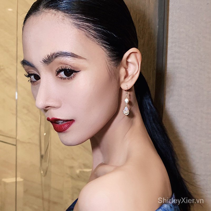 Bông Tai Hình Giọt Nước Đính Đá Zircon Ngọc Trai Cao Cấp Sang Trọng Phong Cách Pháp Thời Trang Cho Nữ