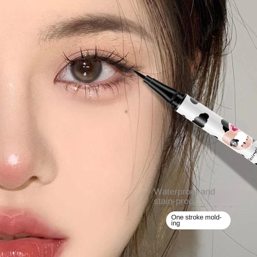 STARYSWAY Bút kẻ mắt dạng lỏng khô nhanh, Bút kẻ mắt mịn màng lâu trôi màu nâu đen, Dụng cụ trang điểm thời trang Bút kẻ mắt chống nước dành cho học sinh