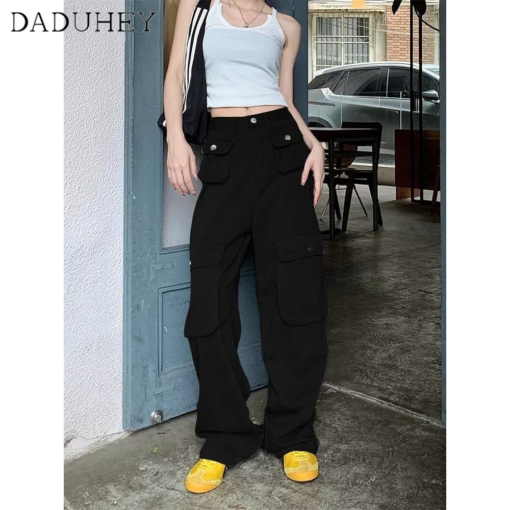 Ảnh DaDuHey New American Ins High Street Multi-pocket Tooling Casual Pants Niche High Waist Wide Leg Pants Trousers 3