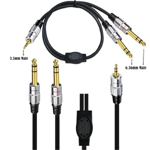 Cáp chia cáp âm thanh nổi BTM 3 5mm sang Dual 6 35mm cho máy tính xách tay đàn Guitar