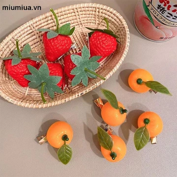👾miua2024 kẹp tóc kẹp tóc mái kẹp mỏ vịt kẹp tóc hàn quốc kẹp kẹp tóc cute kẹp tóc cho bé kẹp tóc cho bé gái kẹp tóc nhỏ phụ kiện tóc Mái Vịt Hình Trái Cây Dễ Thương Cho Bé Gái