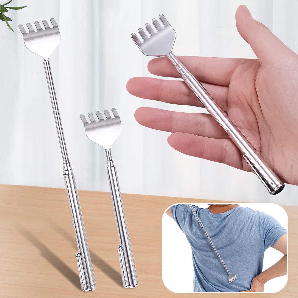 Gậy Gãi Lưng Massage Hình Móng Vuốt Bằng Thép Không Gỉ Có Thể Thu Gọn