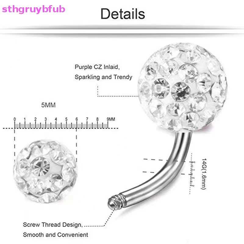1 Khuyên Rốn Bằng Thép Không Gỉ Đính Đá Zircon Dễ Thương