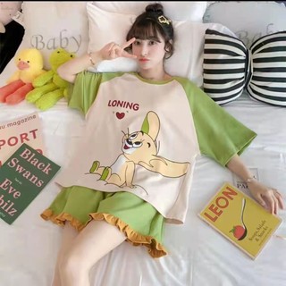 Bộ Đồ Ngủ Ngắn Tay Thời Trang Mùa Hè Dành Cho Nữ