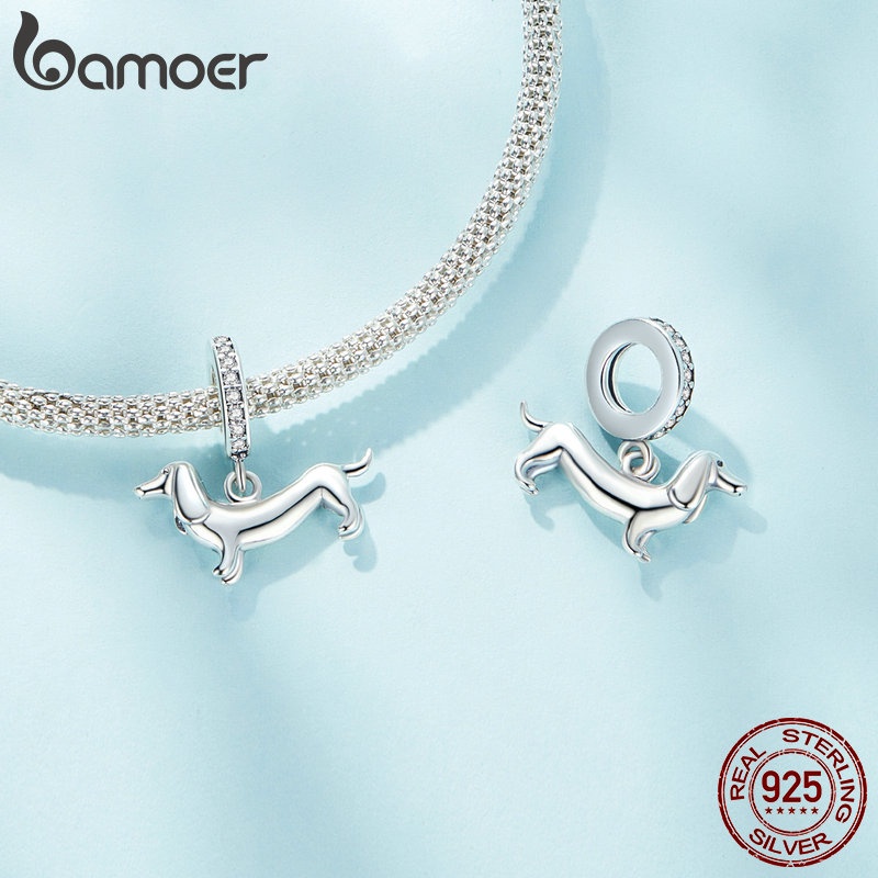 Bamoer Mặt Dây Chuyền Bạc 925 Hình Gấu / Chó / Chuồn Chuồn DIY SCC2561