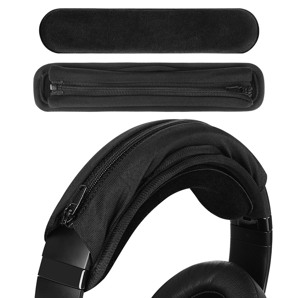 Metal Headband Cushion & Ear Hooks Pads For Monolith M1060C, M1070, M1570 Headphones (Black/Gold)