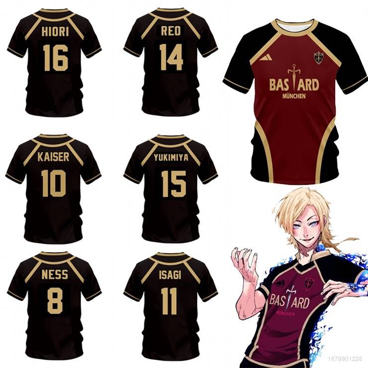 Hobby Blue Lock Jersey Áo Thun Thể Thao Tay Ngắn In Hình Anime Bastard