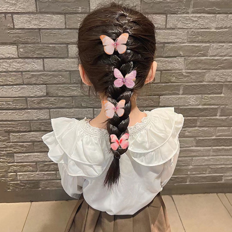 Bộ 2 Kẹp Tóc Hình Cánh Bướm Đính Đá Ba Chiều Cho Bé Gái,  Cặp/Kẹp Tóc Hình Bướm Phong Cách Hàn Quốc.