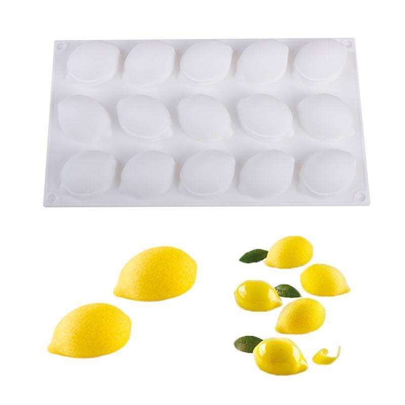 Khuôn silicone 15 Ngăn Tạo Hình Quả Chanh Làm Xà Phòng / chocolate DIY