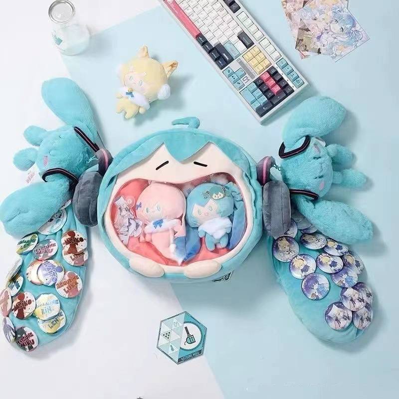 Ba Lô Đeo Vai Hình Hatsune Miku Nhồi Bông Cỡ Lớn Đa Năng Thời Trang Cho Nữ GT2