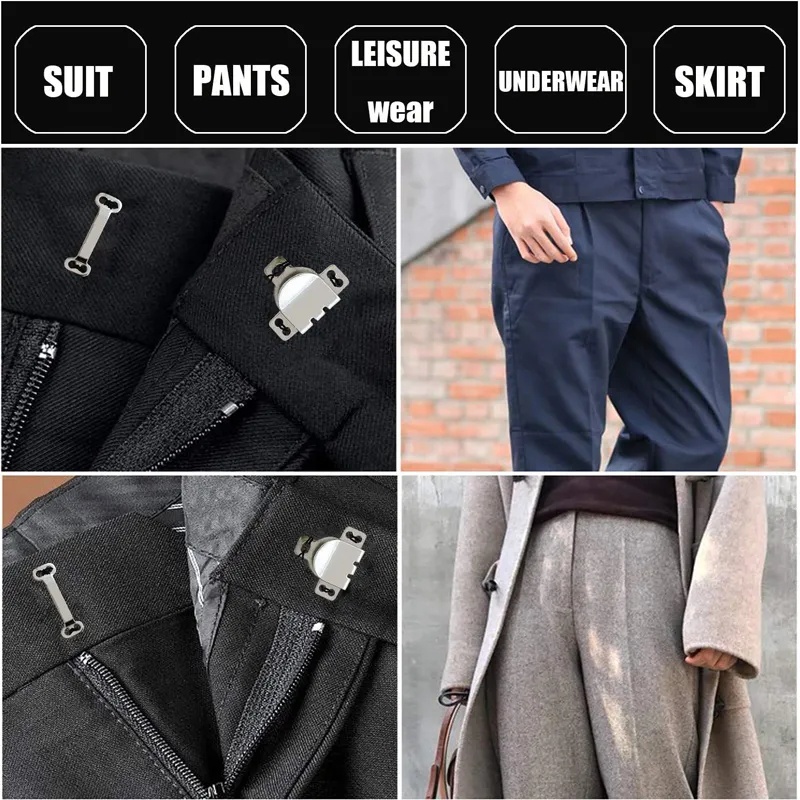 1 Bộ Móc Khóa Kim Loại Vô Hình Có Thể Tháo Rời Dùng May Quần Áo / Váy / Quần Áo DIY