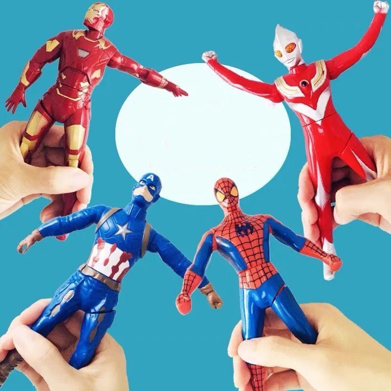 Mô Hình Đồ Chơi Nhân Vật Siêu Anh Hùng Marvel Spiderman Ironman Hulk 18cm
