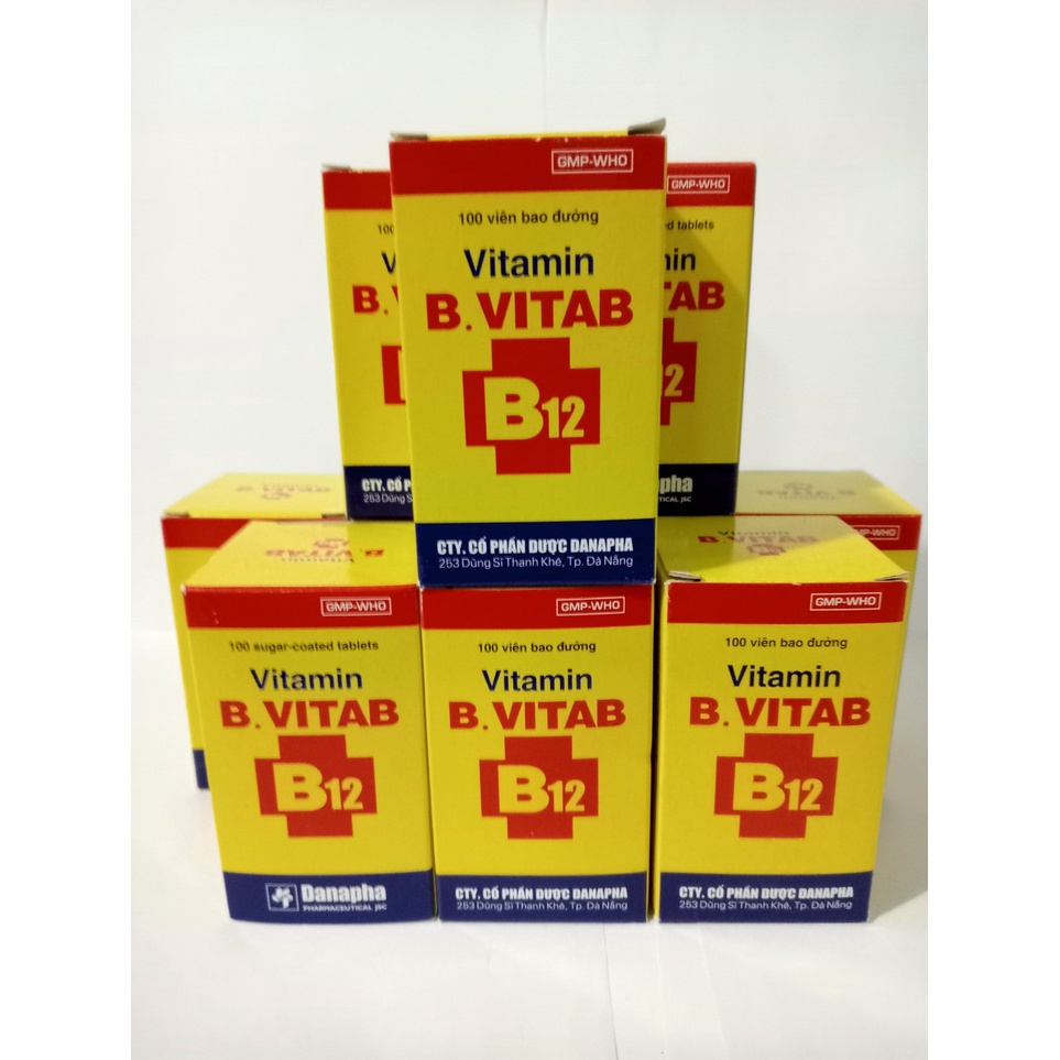 Viên uống VITAMIN B VITAB B12 Hộp 1 lọ 100 viên bổ sung Vitamin nhóm B ...