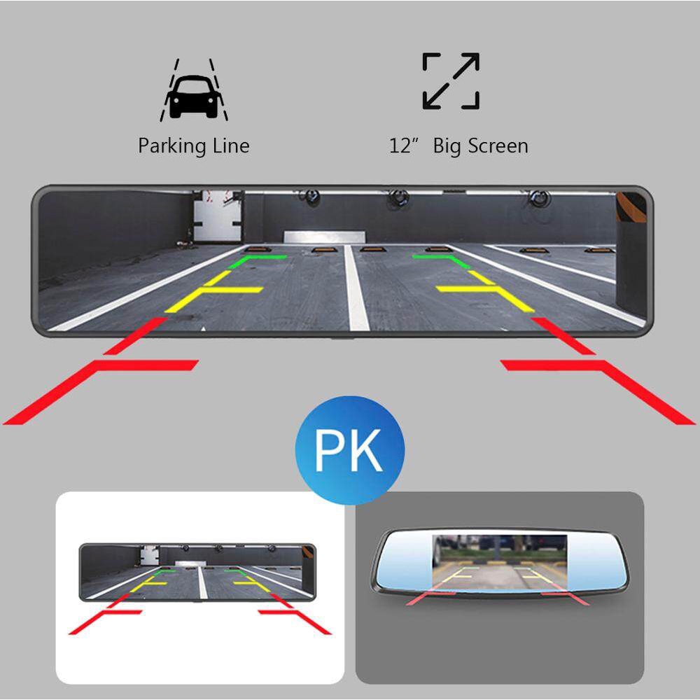 Ảnh Ekleva 12 Inch 4K 3840P Xe Dvr Dash Cam Ứng Dụng WIFI Sony IMX335 Gương Chiếu Hậu 1080P Camera Ô Tô Đầu Ghi Video Công Viên Màn Hình 3
