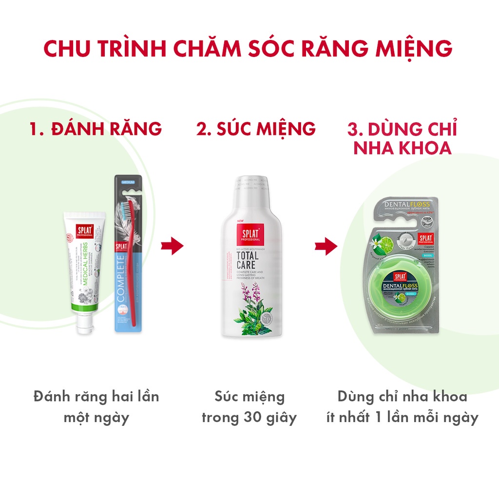 Mô tả Kem Đánh Răng SPLAT Medical Herbs Professional series chứa nhiều tinh chất bảo vệ nướu và đánh bóng men răng 20ml. - 3
