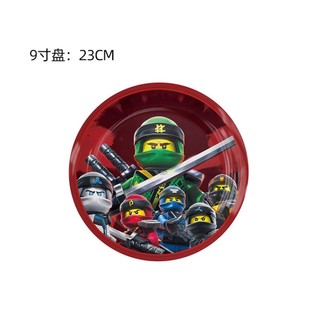 G13 LEGO Ninjago Trang Trí Tiệc Khăn Trải Bàn Sinh Nhật Cờ Biểu Ngữ Bộ Đồ Ăn Dùng Một Lần Dĩa Đĩa G13