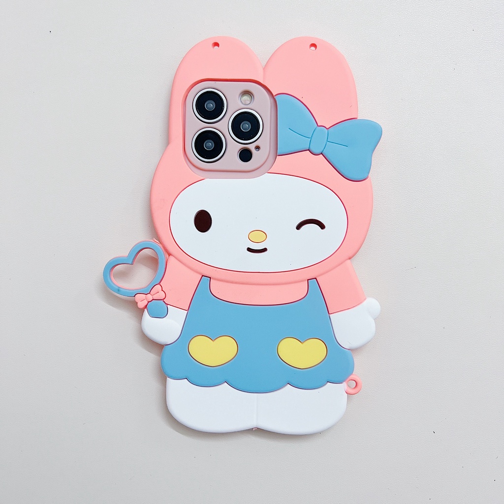 Realme 5 6 6S 7 8 9 Pro 9i 8i 7i 6i 5i 5s C3 C17 C15 C12 C11 C21Y C21 C31 C35 C20 V5 V11 X7 PRO A76 A96 Vỏ điện thoại Meredith hoạt hình dễ thương Cao su silicon mềm có dây buộc Vỏ